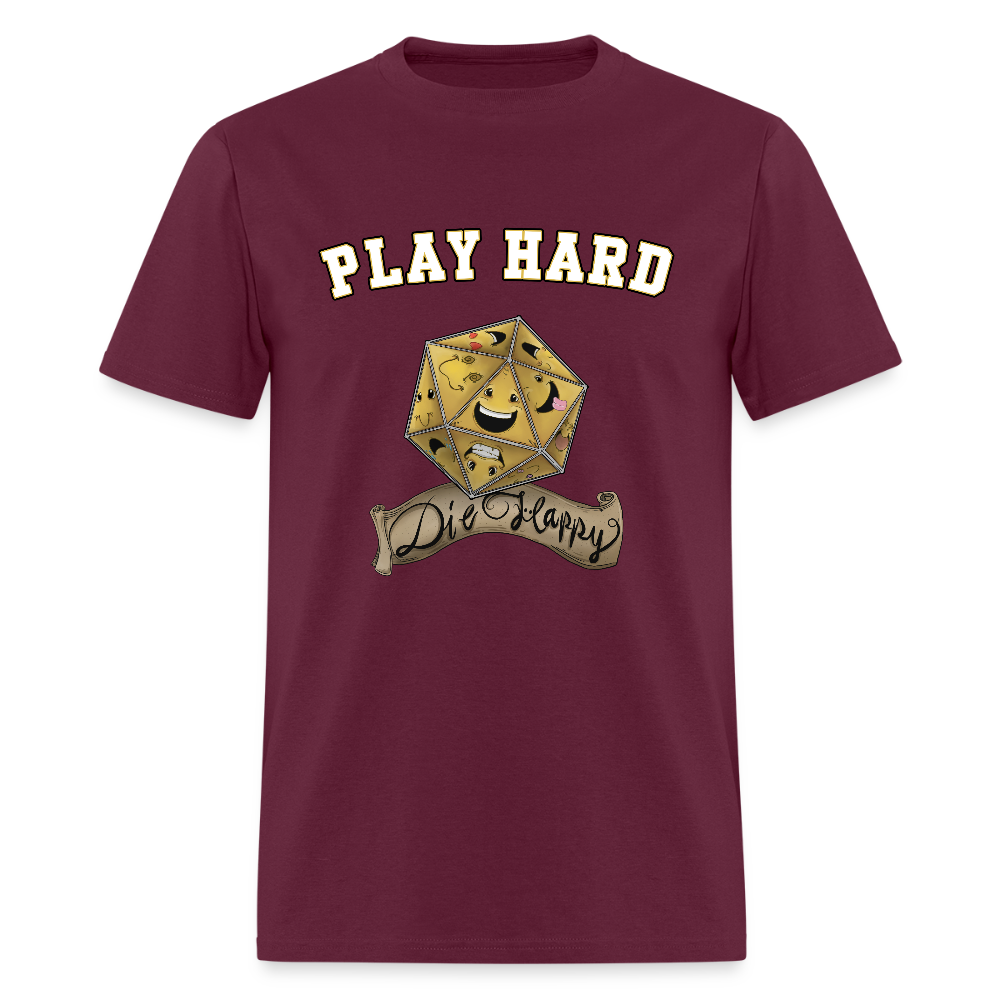 Play Hard Die Happy Men's T-Shirt - burgundy