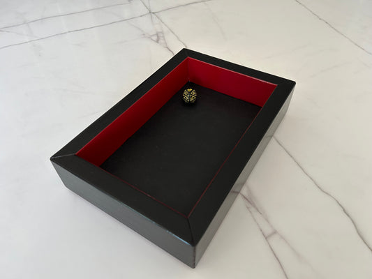 Red and Black Paint Handcrafted Dice Tray