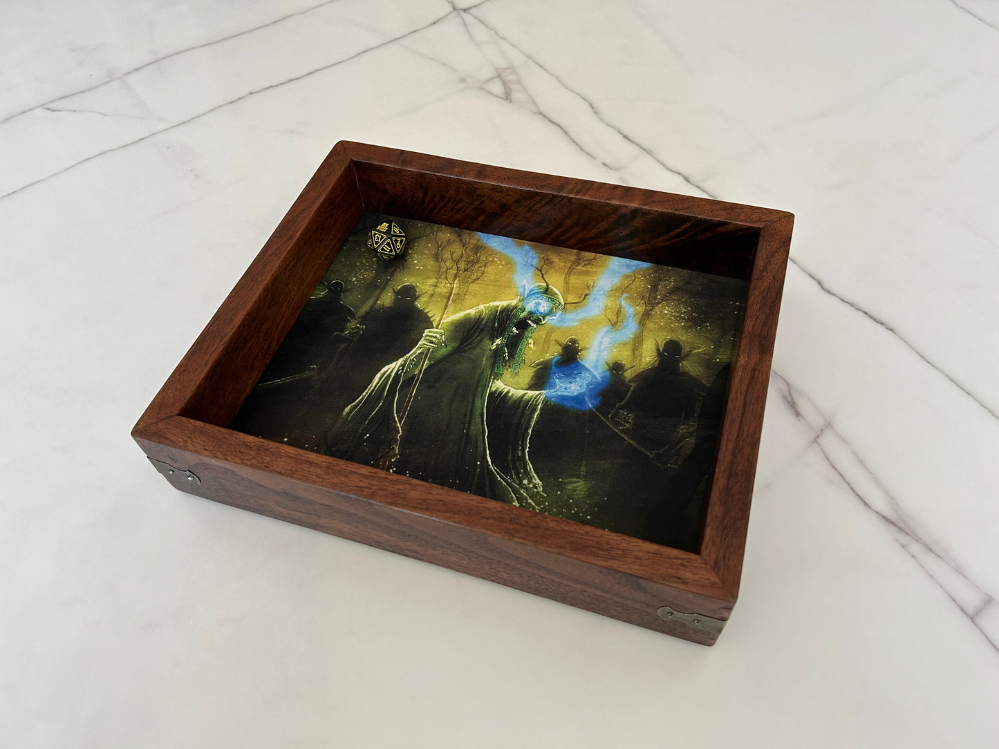 Dark Elves in Walnut Handcrafted Dice Tray