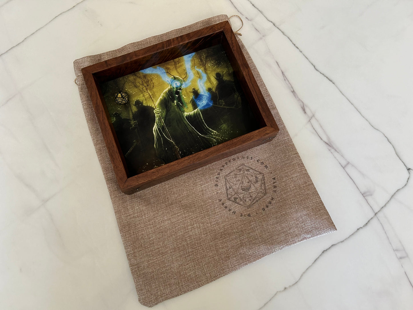 Dark Elves in Walnut Handcrafted Dice Tray