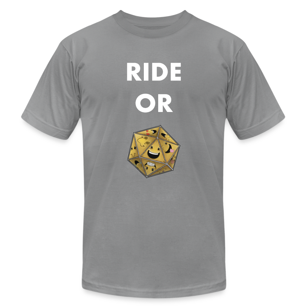 Ride or Die Futura Dark Tee by Die Happy Games™ - slate