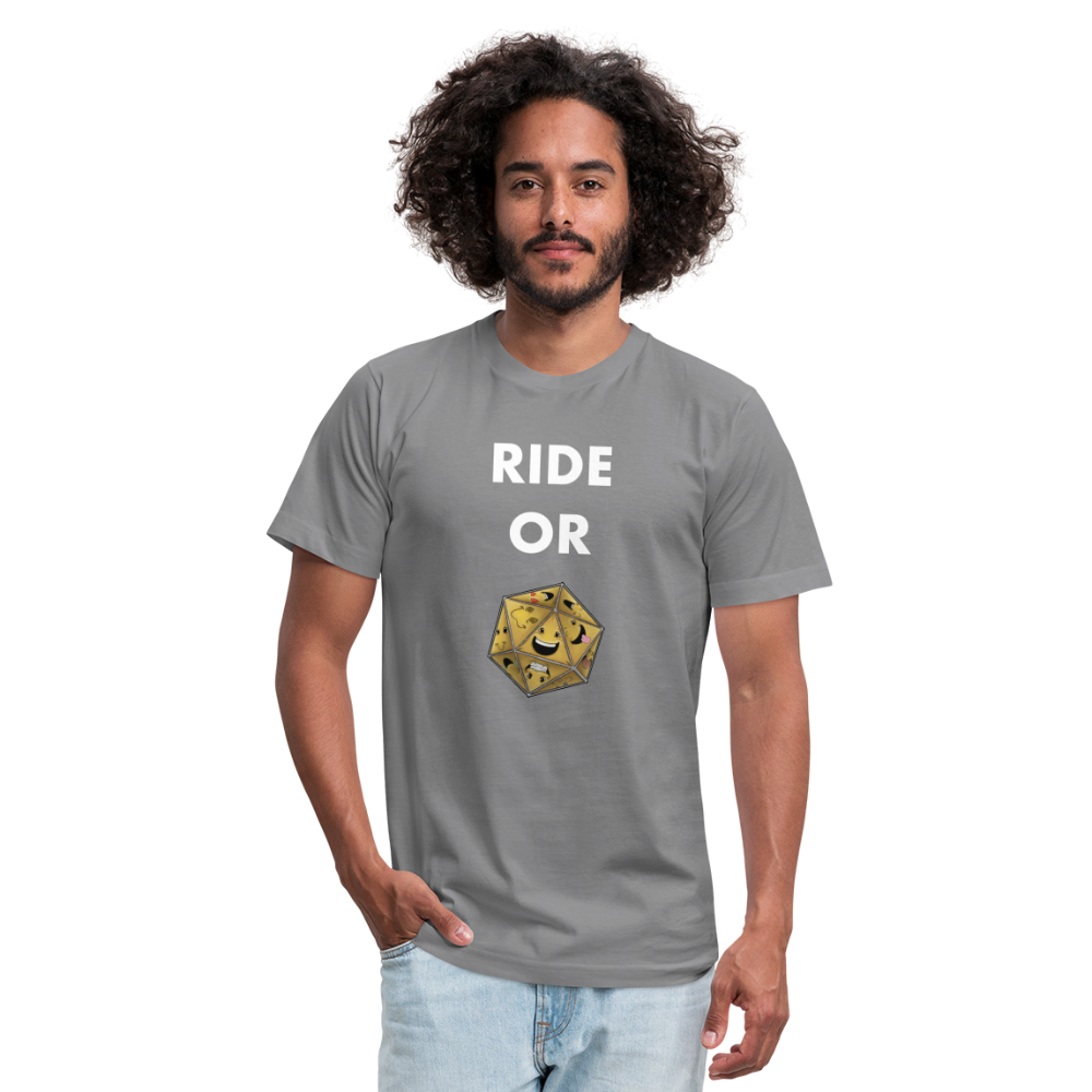 Ride or Die Futura Dark Tee by Die Happy Games™ - slate