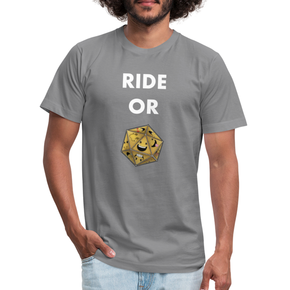 Ride or Die Futura Dark Tee by Die Happy Games™ - slate