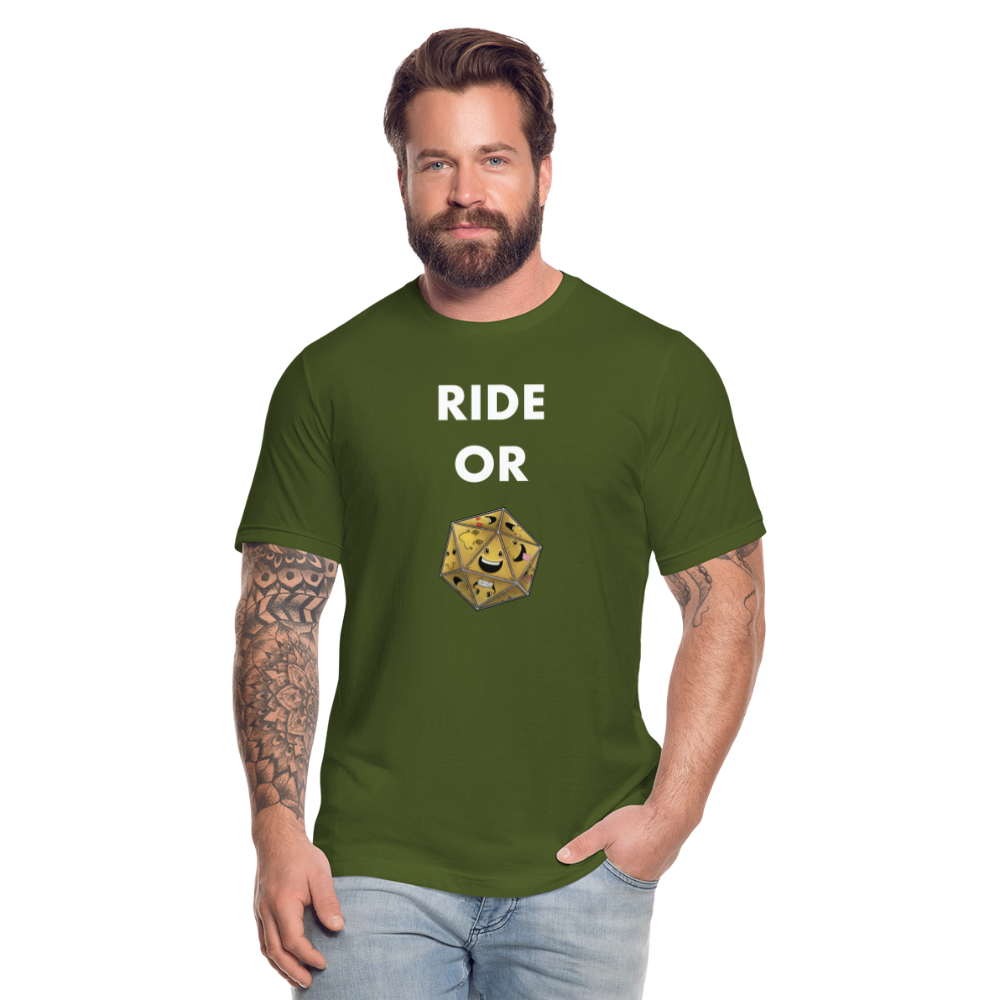 Ride or Die Futura Dark Tee by Die Happy Games™ - olive