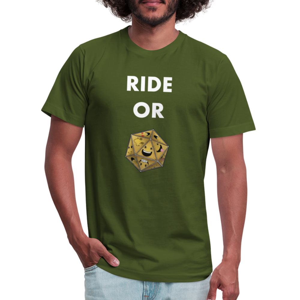 Ride or Die Futura Dark Tee by Die Happy Games™ - olive