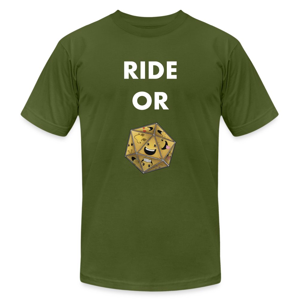 Ride or Die Futura Dark Tee by Die Happy Games™ - olive