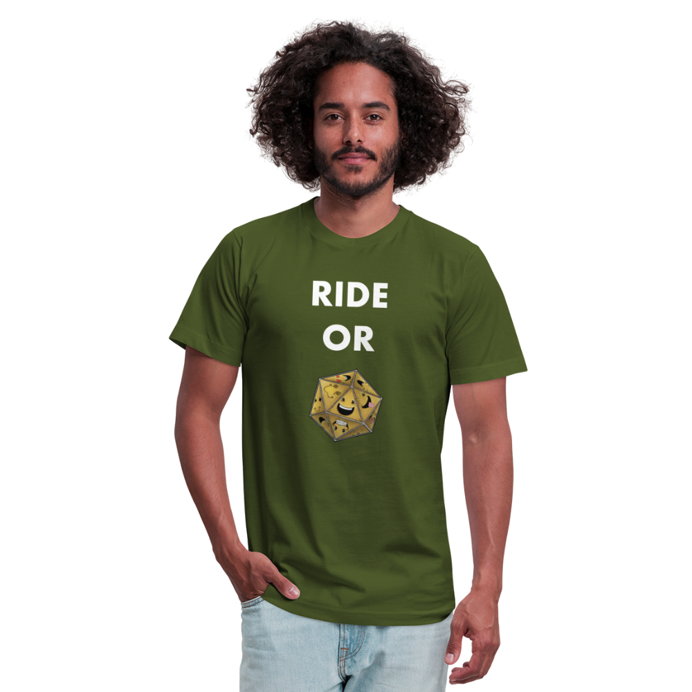 Ride or Die Futura Dark Tee by Die Happy Games™ - olive