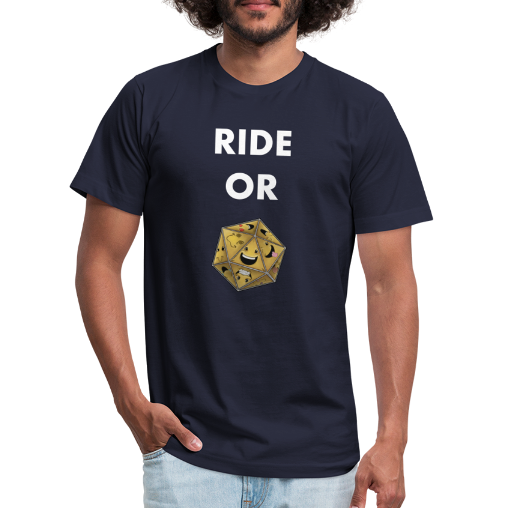 Ride or Die Futura Dark Tee by Die Happy Games™ - navy