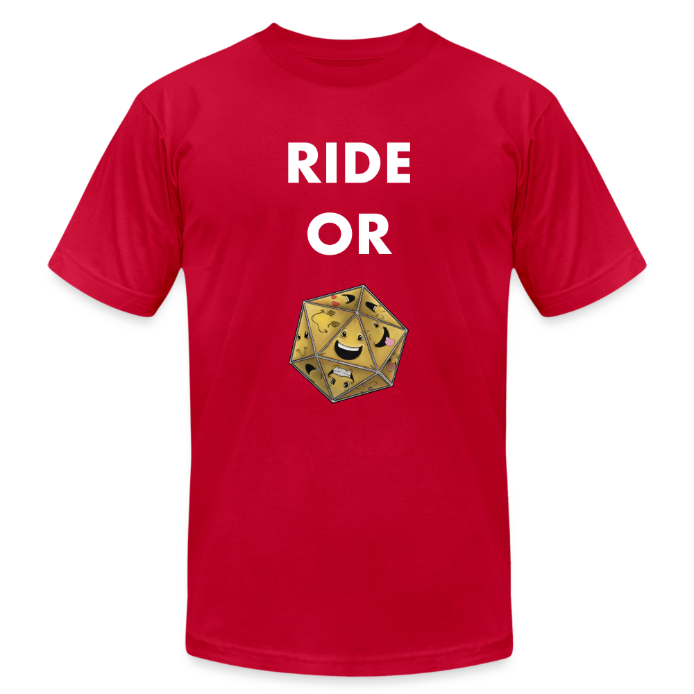 Ride or Die Futura Dark Tee by Die Happy Games™ - red