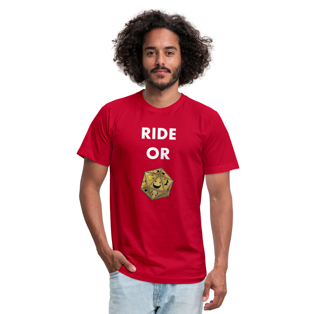 Ride or Die Futura Dark Tee by Die Happy Games™ - red